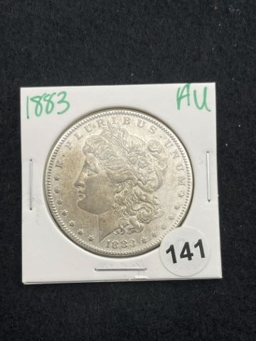 1883 AU Morgan Silver Dollar Coin (1 of 2)