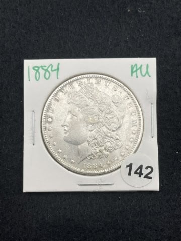 1884 AU Morgan Silver Dollar Coin (1 of 2)