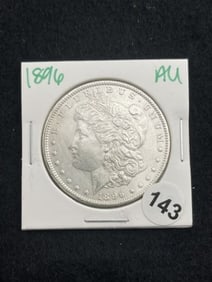 1896 AU Morgan Silver Dollar Coin