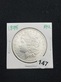 1898 AU Morgan Silver Dollar Coin