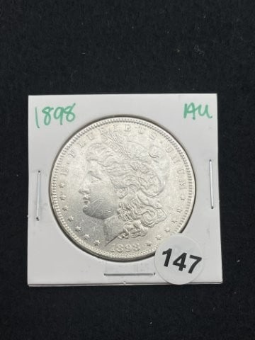 1898 AU Morgan Silver Dollar Coin (1 of 2)