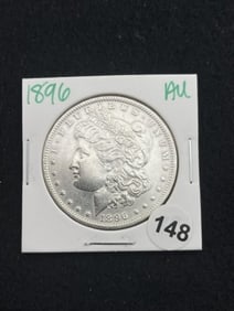 1896 AU Morgan Silver Dollar Coin