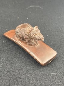 Bear Effigy Stone Pipe Indian Artifact Arrowhead