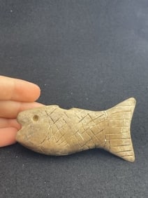 Fish Effigy Stone Pipe Indian Artifact Arrowhead