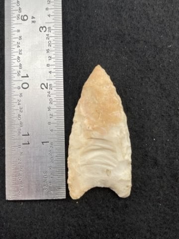 Clovis Indian Artifact Arrowhead: KEY WORDS: INDIAN ARTIFACT ARTIFACTS ARROWHEAD ARROWHEADS NATIVE AMERICAN MISSISSIPPIAN QUAPAW CADDO POTTERY COINS MORGAN DOLLAR PEACE DOLLAR SILVER COINS. All coins have been Sigma tested for authent