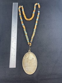 George Washington Peace Medal with Trade Bead Necklace