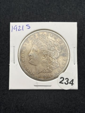 1921 S Morgan Silver Dollar Coin: KEY WORDS: INDIAN ARTIFACT ARTIFACTS ARROWHEAD ARROWHEADS NATIVE AMERICAN MISSISSIPPIAN QUAPAW CADDO POTTERY COINS MORGAN DOLLAR PEACE DOLLAR SILVER COINS. All coins have been Sigma tested for authent