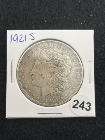 1921 S Morgan Silver Dollar Coin: KEY WORDS: INDIAN ARTIFACT ARTIFACTS ARROWHEAD ARROWHEADS NATIVE AMERICAN MISSISSIPPIAN QUAPAW CADDO POTTERY COINS MORGAN DOLLAR PEACE DOLLAR SILVER COINS. All coins have been Sigma tested for authent