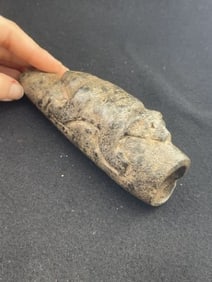 Bear Effigy Stone Tube Pipe Indian Artifact Arrowhead