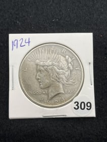 1924 Peace Silver Dollar Coin