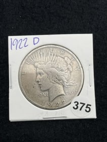 1922 D Peace Silver Dollar Coin