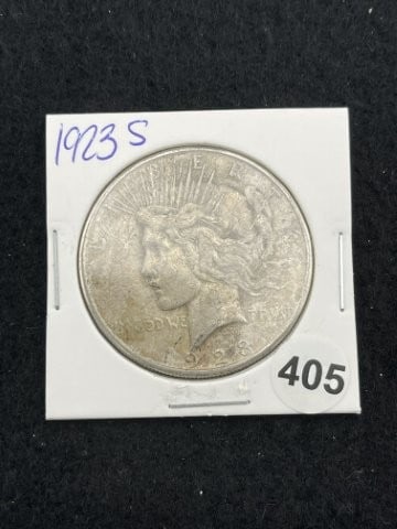 1923 S Peace Silver Dollar Coin: KEY WORDS: INDIAN ARTIFACT ARTIFACTS ARROWHEAD ARROWHEADS NATIVE AMERICAN MISSISSIPPIAN QUAPAW CADDO POTTERY COINS MORGAN DOLLAR PEACE DOLLAR SILVER COINS. All coins have been Sigma tested for authent