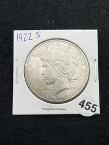 1922 S Peace Silver Dollar Coin