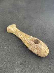 Fish Effigy Stone Pipe Indian Artifact Arrowhead