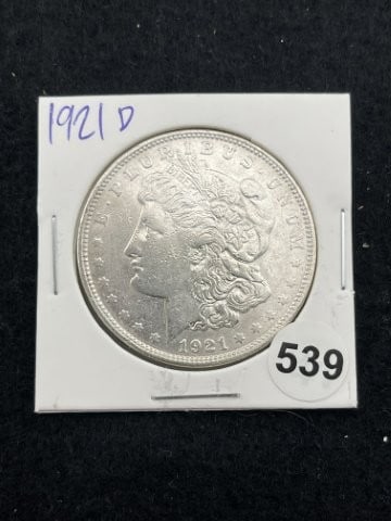 1921 D Morgan Silver Dollar Coin: KEY WORDS: INDIAN ARTIFACT ARTIFACTS ARROWHEAD ARROWHEADS NATIVE AMERICAN MISSISSIPPIAN QUAPAW CADDO POTTERY COINS MORGAN DOLLAR PEACE DOLLAR SILVER COINS. All coins have been Sigma tested for authent