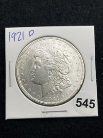 1921 D Morgan Silver Dollar Coin