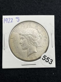 1922 S Peace Silver Dollar Coin