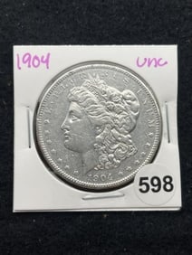 1904 UNC Morgan Silver Dollar Coin