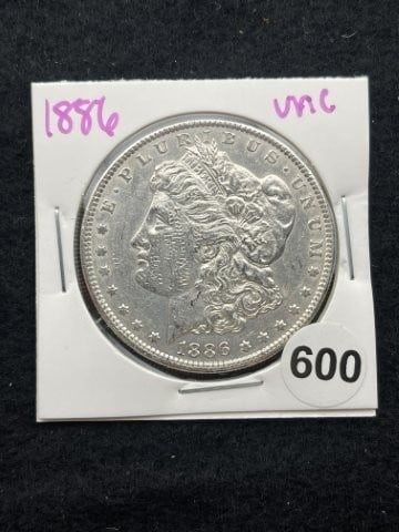 1886 UNC Morgan Silver Dollar Coin (1 of 2)