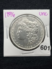 1896 UNC Morgan Silver Dollar Coin