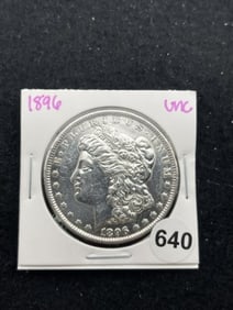 1896 UNC Morgan Silver Dollar Coin