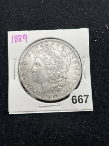 1889 Morgan Silver Dollar Coin (1 of 2)