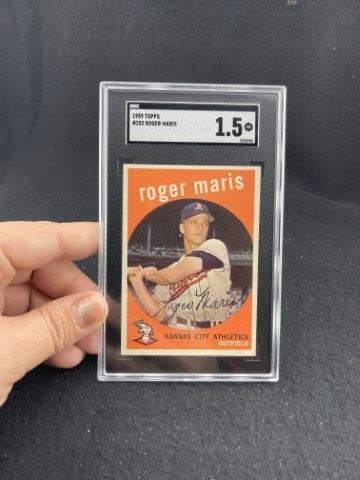 1959 Topps Roger Maris Baseball Card: KEY WORDS: INDIAN ARTIFACT ARTIFACTS ARROWHEAD ARROWHEADS NATIVE AMERICAN MISSISSIPPIAN QUAPAW CADDO POTTERY COINS MORGAN DOLLAR PEACE DOLLAR SILVER COINS. All coins have been Sigma tested for authent