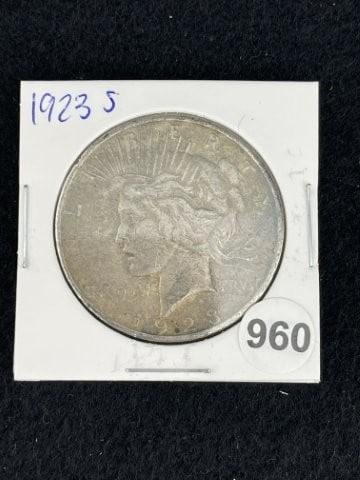 1923 S Peace Silver Dollar Coin: KEY WORDS: INDIAN ARTIFACT ARTIFACTS ARROWHEAD ARROWHEADS NATIVE AMERICAN MISSISSIPPIAN QUAPAW CADDO POTTERY COINS MORGAN DOLLAR PEACE DOLLAR SILVER COINS. All coins have been Sigma tested for authent