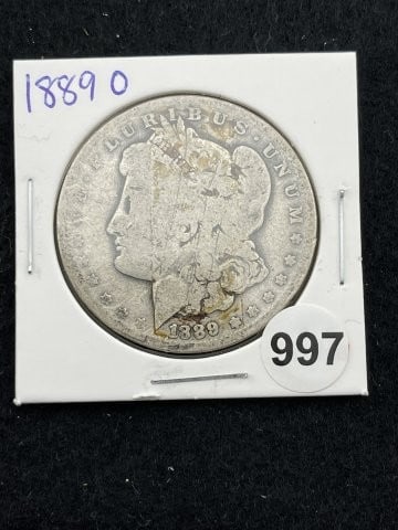 1889 O Morgan Silver Dollar Coin: KEY WORDS: INDIAN ARTIFACT ARTIFACTS ARROWHEAD ARROWHEADS NATIVE AMERICAN MISSISSIPPIAN QUAPAW CADDO POTTERY COINS MORGAN DOLLAR PEACE DOLLAR SILVER COINS. All coins have been Sigma tested for authent