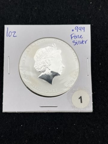 1 Ounce .999 Fine Silver Coin Year of the Rabbit Austrailia One Dollar