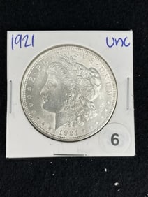 1921 UNC Morgan Silver Dollar Coin