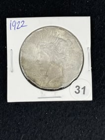 1922 Peace Silver Dollar Coin