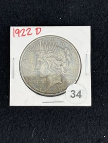 1922 D Peace Silver Dollar Coin