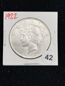 1922 Peace Silver Dollar Coin