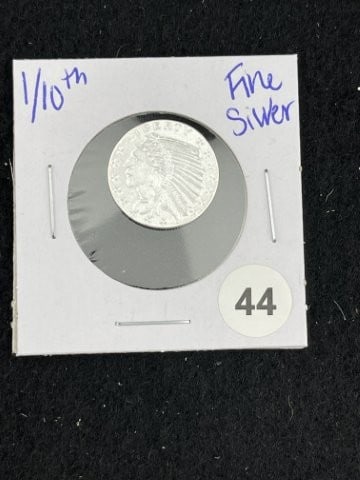 1/10th Fine Silver Coin: KEY WORDS: INDIAN ARTIFACT ARTIFACTS ARROWHEAD ARROWHEADS NATIVE AMERICAN MISSISSIPPIAN QUAPAW CADDO POTTERY COINS MORGAN DOLLAR PEACE DOLLAR SILVER COINS. All coins have been Sigma tested for authent