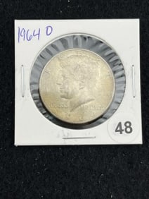 1964 D Kennedy Half Dollar Silver Coin