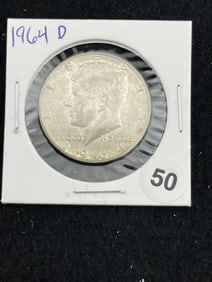 1964 D Kennedy Half Dollar Silver Coin