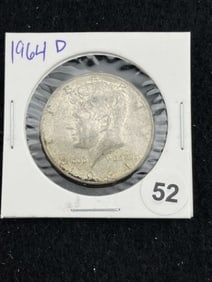 1964 D Kennedy Half Dollar Silver Coin