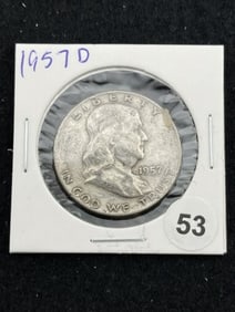 1957 D Franklin Half Dollar Silver Coin