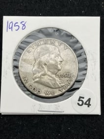 1958 Franklin Half Dollar Silver Coin