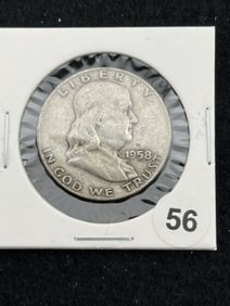 1958 Franklin Half Dollar Silver Coin