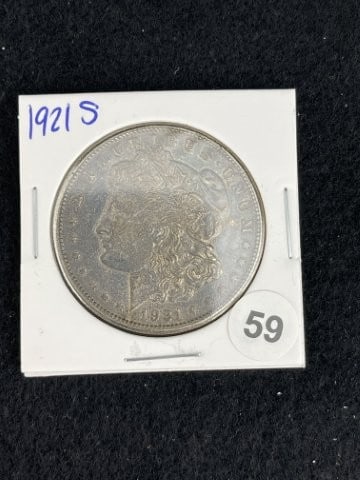 1921 S Morgan Silver Dollar Coin: KEY WORDS: INDIAN ARTIFACT ARTIFACTS ARROWHEAD ARROWHEADS NATIVE AMERICAN MISSISSIPPIAN QUAPAW CADDO POTTERY COINS MORGAN DOLLAR PEACE DOLLAR SILVER COINS. All coins have been Sigma tested for authent