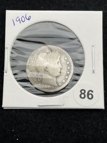 1906 Barber Quarter Coin