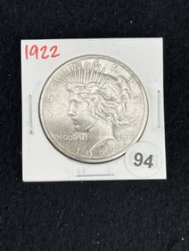 1922 Peace Silver Dollar Coin