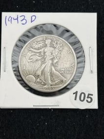 1943 D Walking Liberty Half Dollar Silver Coin