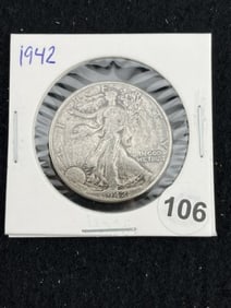 1942 Walking Liberty Half Dollar Silver Coin