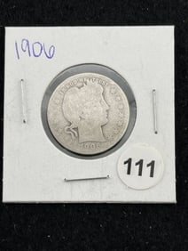 1906 Barber Quarter Coin
