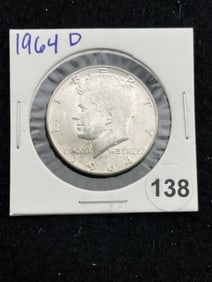 1964 D Kennedy Half Dollar Silver Coin