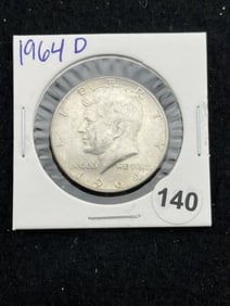 1964 D Kennedy Half Dollar Silver Coin