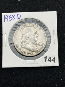 1958 D Franklin Half Dollar Silver Coin